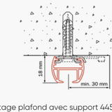 Montage au plafond du rail 4400RM avec support 4450