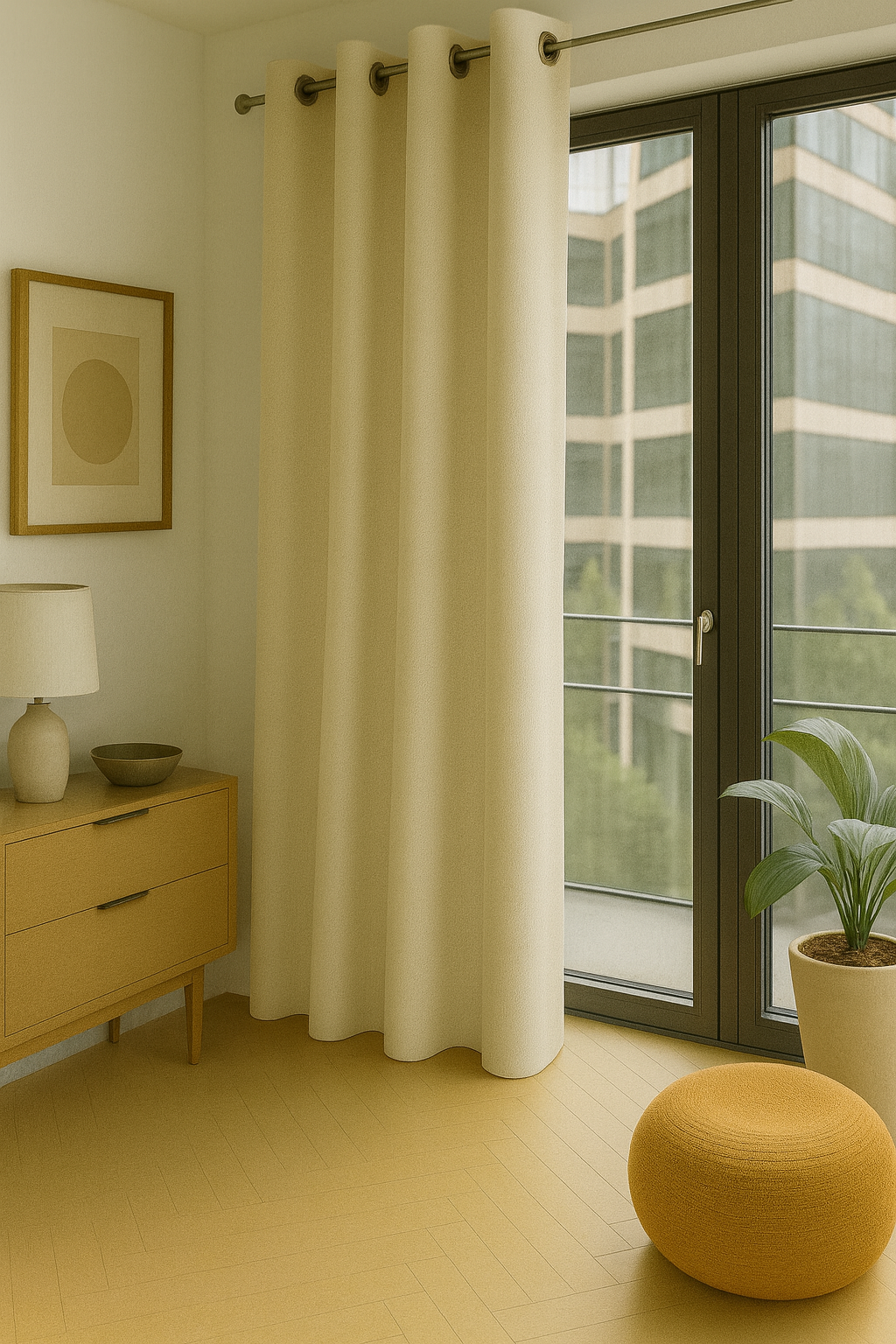 acoustic curtain  Nokomis Performance PLUS certified, cream white color